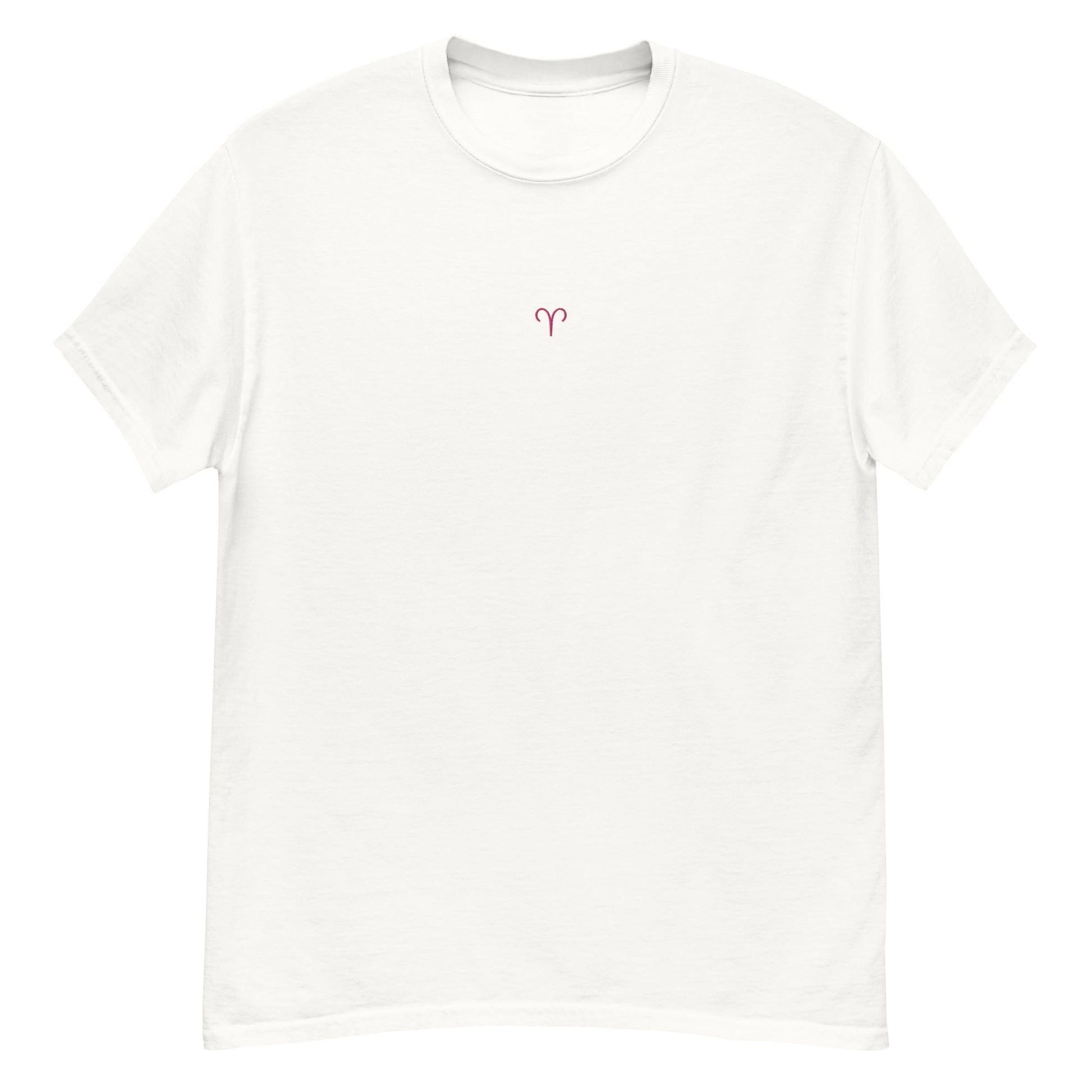 ARIES T-Shirt (White) with Embroidery - Astro Fckrs