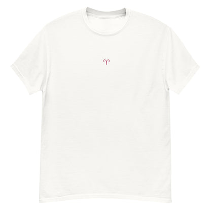 ARIES T-Shirt (White) with Embroidery - Astro Fckrs