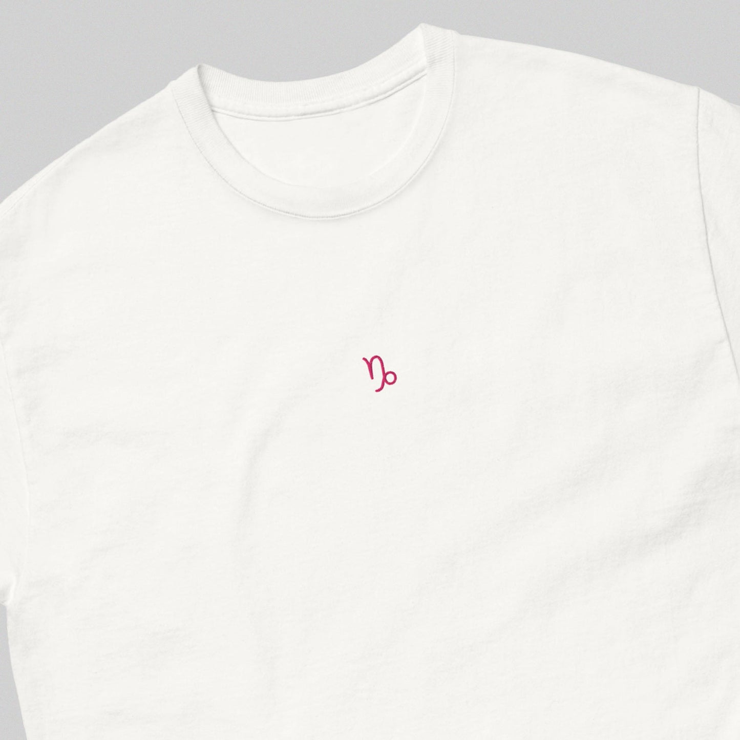 CAPRICORN T-Shirt (White) with Embroidery - Astro Fckrs