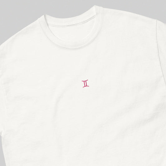 GEMINI T-Shirt (White) with Embroidery - Astro Fckrs