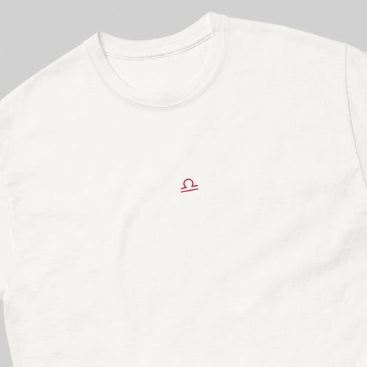 LIBRA T-Shirt (White) with Embroidery - Astro Fckrs