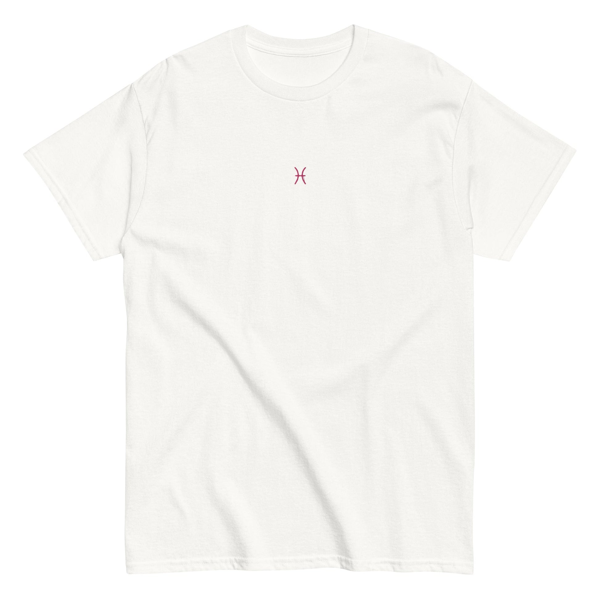 PISCES T-Shirt (White) with Embroidery - Astro Fckrs