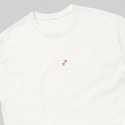 SAGITTARIUS T-Shirt (White) with Embroidery - Astro Fckrs