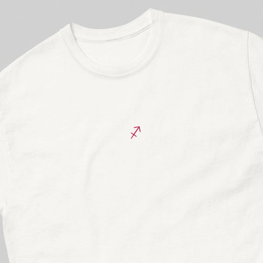 SAGITTARIUS T-Shirt (White) with Embroidery - Astro Fckrs