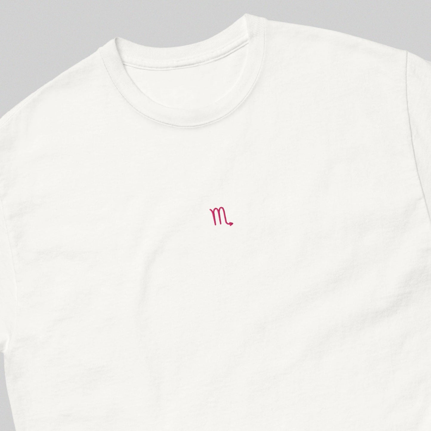 SCORPIO T-Shirt (White) with Embroidery - Astro Fckrs