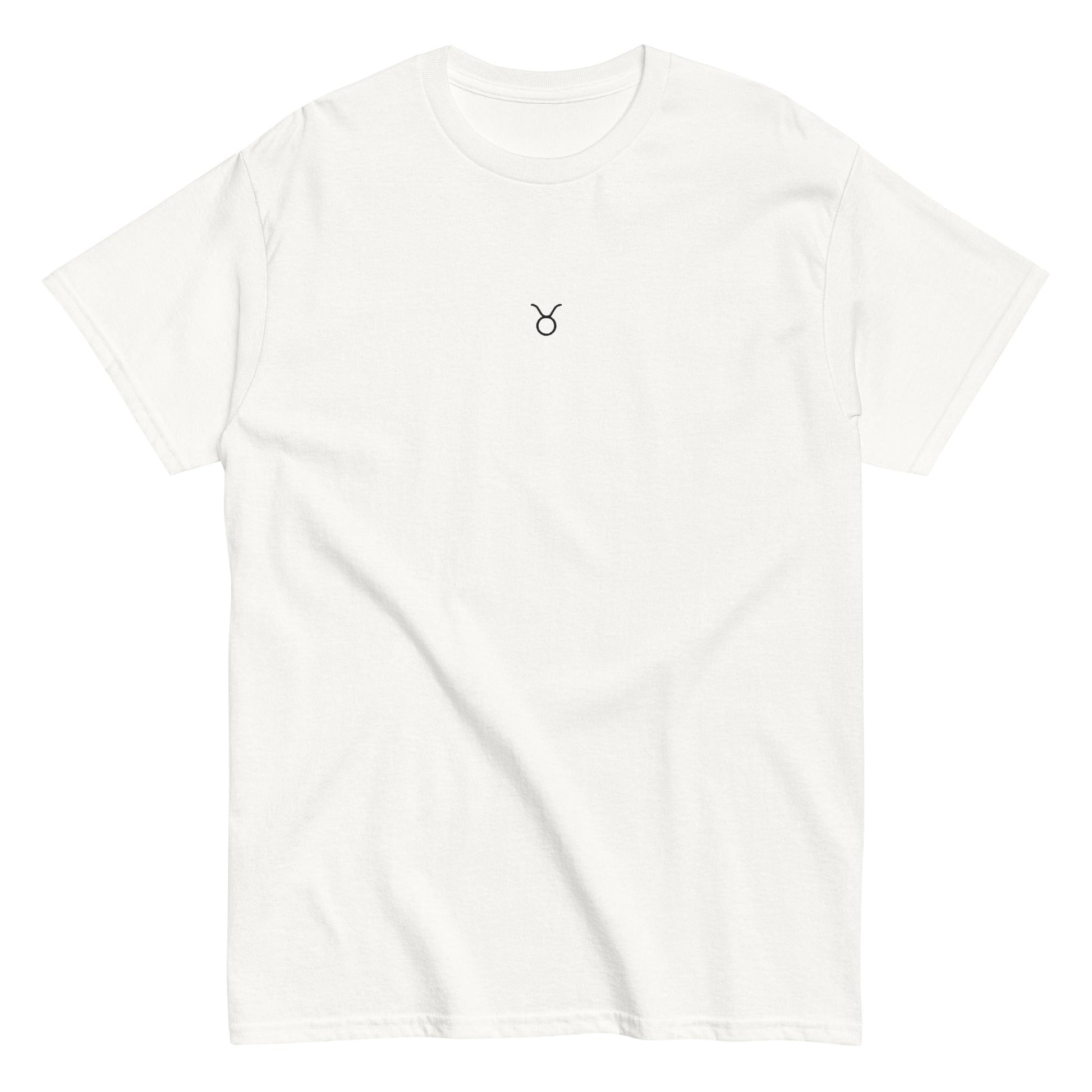 TAURUS T-Shirt (White) with Embroidery - Astro Fckrs