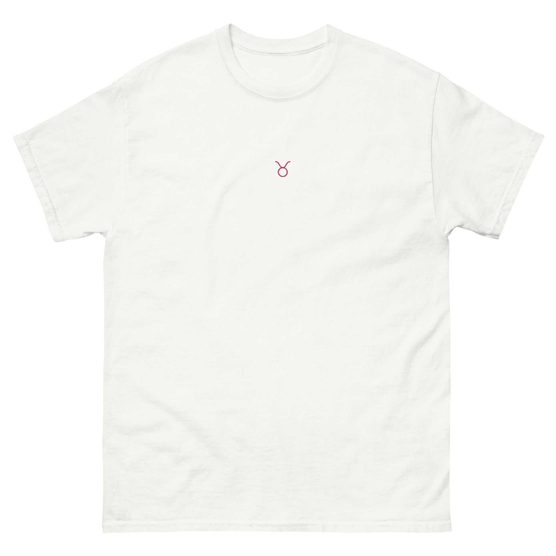 TAURUS T-Shirt (White) with Embroidery - Astro Fckrs