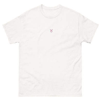 TAURUS T-Shirt (White) with Embroidery - Astro Fckrs