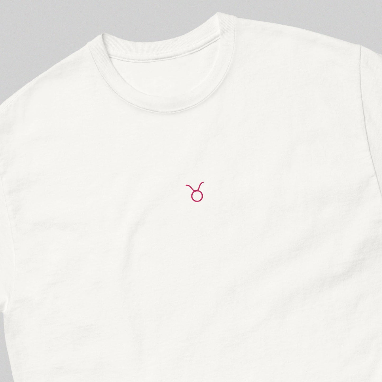 TAURUS T-Shirt (White) with Embroidery - Astro Fckrs